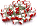 Aliotech 50 Pieces Mini Mushroom Miniatures Artificial Garden Fairy Bonsai Plant Pot Resin Craft Decoration for Home DIY Micro Landscape Decor (Red)