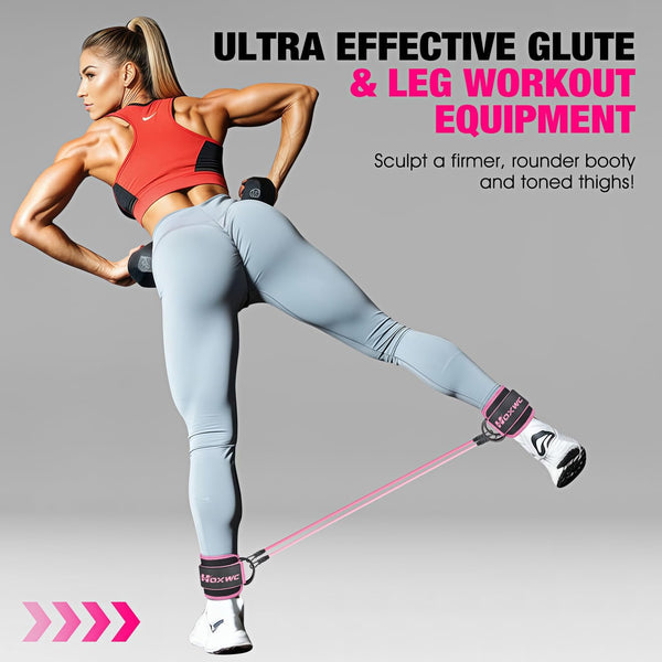 HOXWC Ankle Resistance Bands with Cuffs, Ankle Bands for Working Out, Ankle Resistance Band for Leg, Booty Workout Equipment for Kickbacks Hip