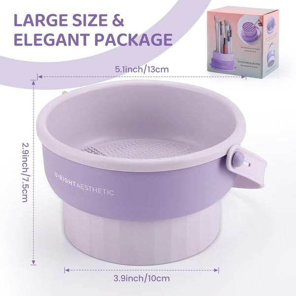 Makeup Brush Cleaner Mat 3 in 1 Silicone Makeup Brush Cleaner Bowl Cosmetic Brushes Cleaning Tool Organizer for Storage and Air Drying?Khkai