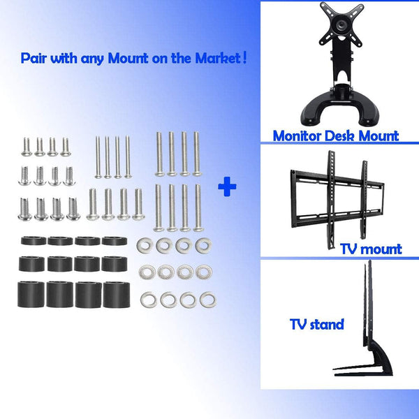 Coret Universal TV Mount Hardware Kit, Compatible with LG, Sanyo, Haier & More, Wall Mount, Includes M4, M5, M6 Screws, Washers & Spacers