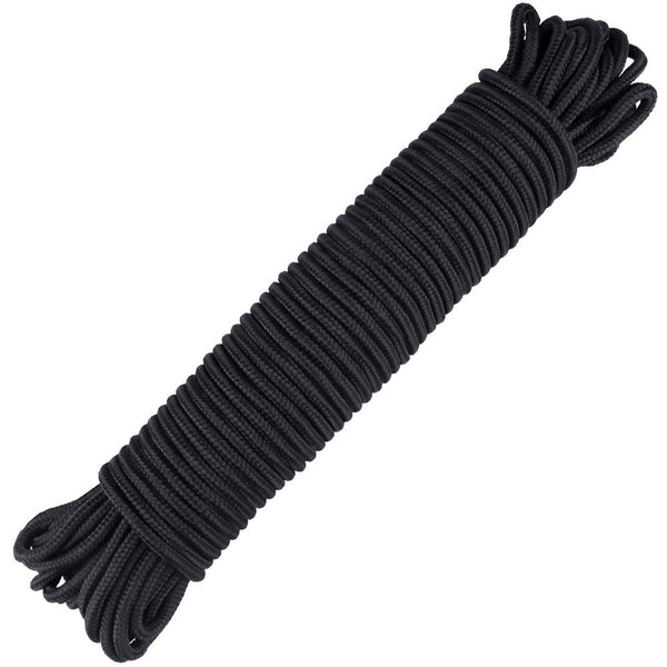 jijAcraft 6MM Black Nylon Rope - Thick Nylon Washing Line, 30M Solid Binding Hanging Twisted Cord, Heavy Duty Rope for Garden, Hammock, Camping