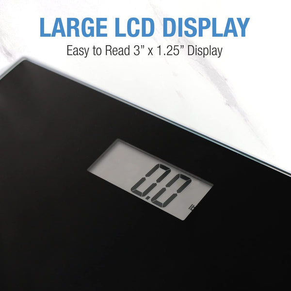DMI Digital Talking Bathroom Scale, Sleek Tempered Glass, Clinically Accurate Measurements, Large LCD Screen, 440 lb. Weight Capacity 1