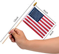 12 Pack Small American Flags on Stick Small US Flags/Mini American Flags for Outside 4x6 Inch American Hand Held Stick Flags with Kid-Safe Spear