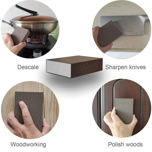 8 PCS Sanding Sponge Assortment, 2 PCS Each of 120 220 320 400 Grit -Coarse Medium Fine Hand Sanding Block Sandpaper Sponge for Metal Wood-Working