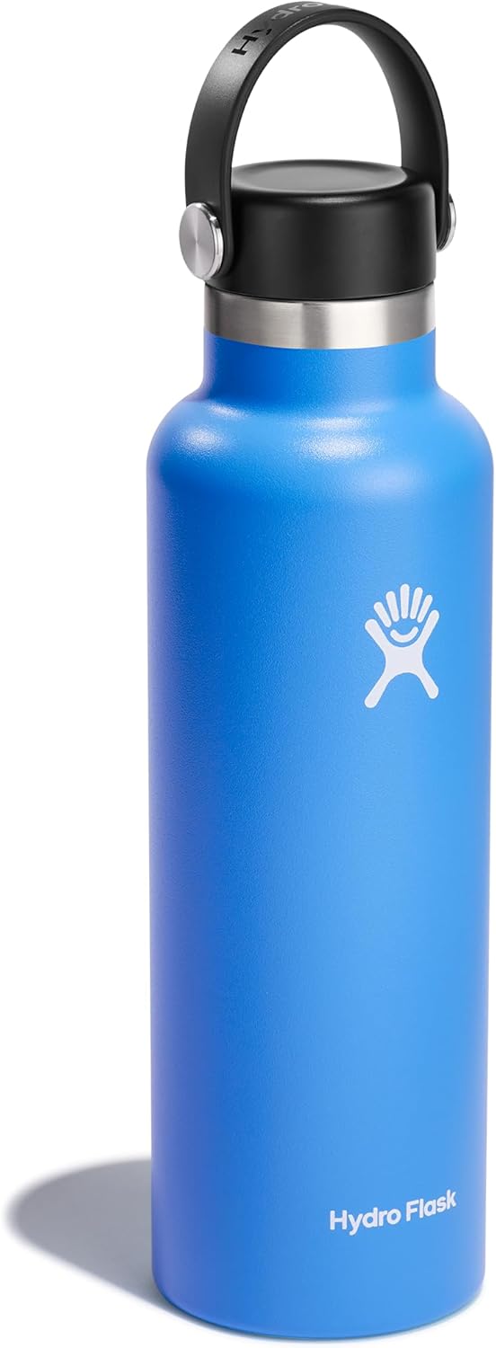 Hydro Flask Stainless Steel Standard Mouth Water Bottle with Flex Cap and Double-Wall Vacuum Insulation