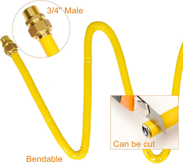 CSST Male NPT Fitting Kit Brass Natural Gas Quick Connect Adapter 3/4'' Grill Propane Conversion Connector 2 Pack