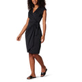 Amazon Essentials Women's Classic Cap Sleeve Wrap Dress with V Neck (Available in Plus Size) Large Black
