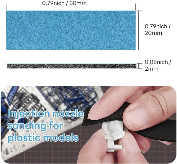 stedi Sanding Sponge for Model Gundam Building, 1000 to 2500 Grit | Hobby Model Tools Hand Sanding Block Waterproof Wet Dry Reuse Sandpaper, 30