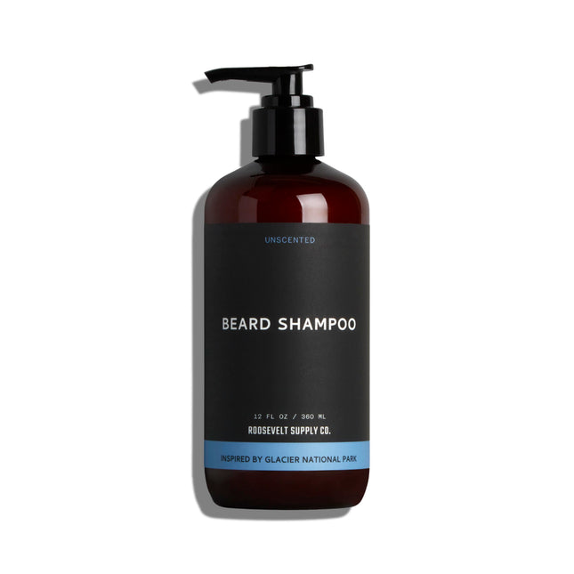Unscented Beard Shampoo, Sulfate-Free, 12 Fl Oz, Glacier National Park Inspired