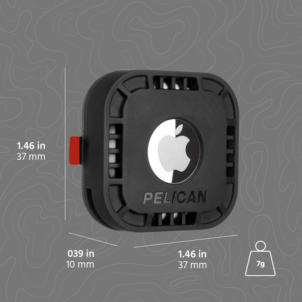 Pelican Protector 4-Pack AirTag Holder with 3M Adhesive Sticker - Black | Rugged and Shockproof Air Tag Case - Hidden AirTag Holder/Cover Stick On