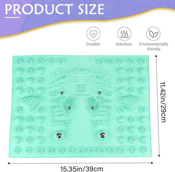 Feet Massage Pad Massager Tool Foot Acupressure Mat Pressure Relief Pad Foot Acupressure Cushion Shiatsu Reflexology Massager (Green)