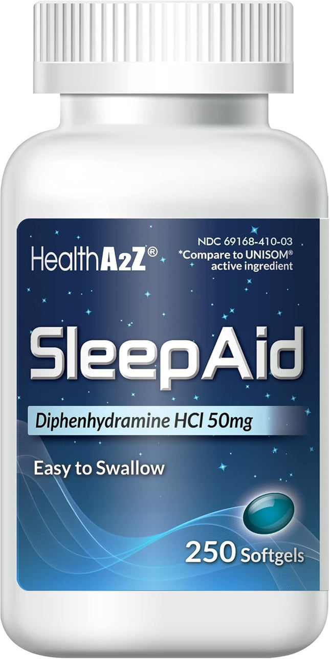Healtha2Z Sleep Aid, Diphenhydramine Softgels, 50Mg, Supports Deeper, Restful Sl