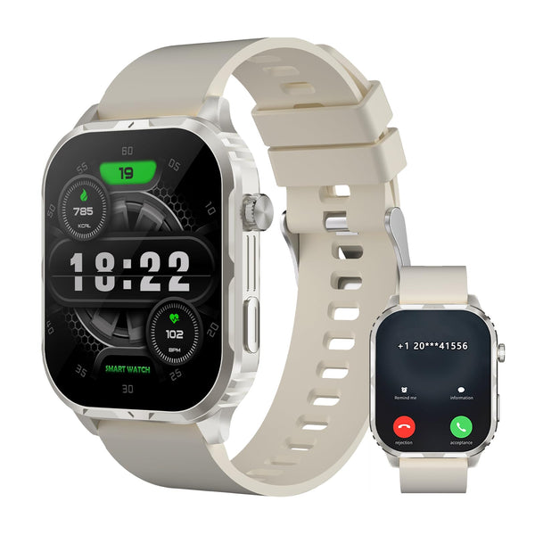 Smart Watch for Men Women with 2.1" HD Screen Military Watches, Call & Text for Android Ios, Heart Rate & Activity Tracker, IP68 Waterproof, 100