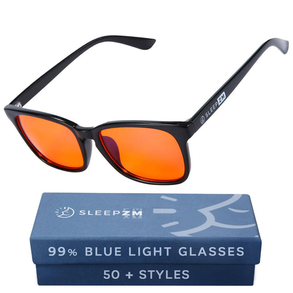 Sleep ZM Blue Light Blocking & Light Sensitivity Glasses with 14 Lens Types 1 Voyager Frame - Sleep Aid Orange Lens