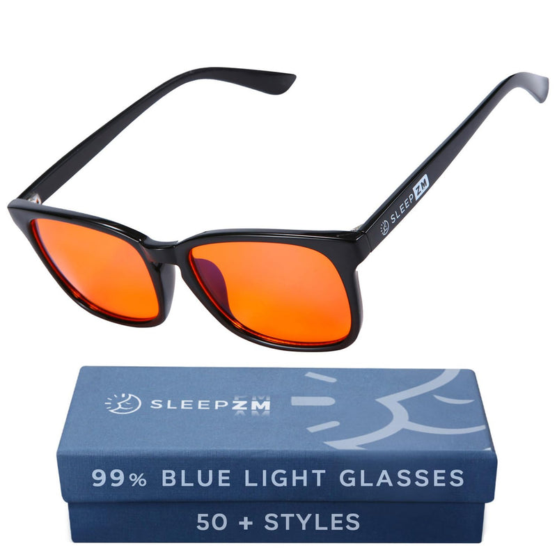 Sleep ZM Blue Light Blocking & Light Sensitivity Glasses with 14 Lens Types 1 Voyager Frame - Sleep Aid Orange Lens