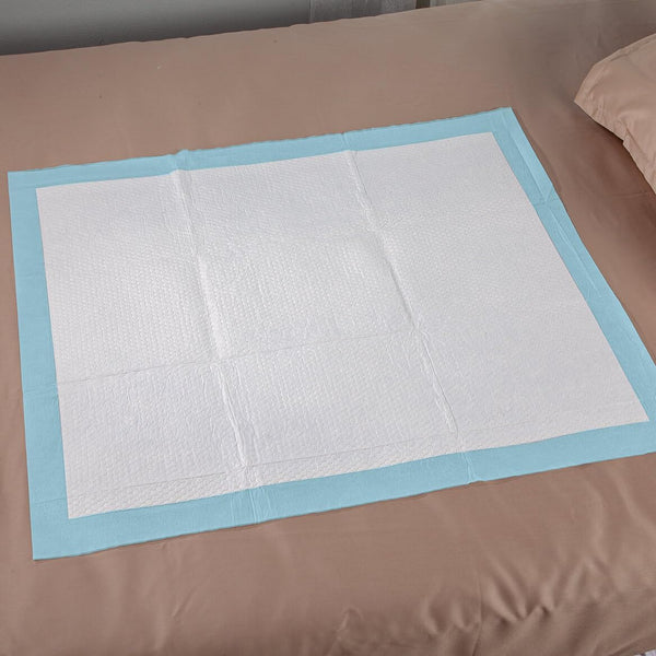 Premium Protection Chucks Disposable Underpads, Super Absorbent Protective Bed Pads for Seniors, Pkg of 10, by Easy Comforts White, Blue