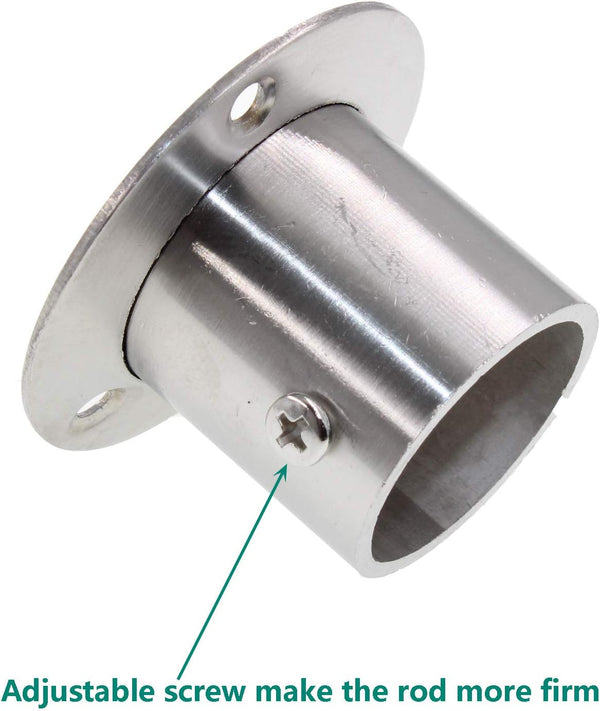 Stainless Steel Closet Rod Holder,ULIFESTAR Shower Curtain Rod Tension Rod Sockets Rod Flange Shelf Brackets,Heavy Duty Metal Shower Wardrobe Pole