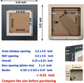 5x5 Wooden Picture Frames with 4x4 Opening Mat. Black Square Solid Wood | Includes 4x4 Mat.Black Finish.Fit 4x4 and 5x5 Pictures.Tabletop & Wall