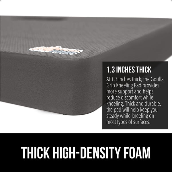 GORILLA GRIP® Extra Thick Patent Pending Supportive Foam Kneeling Pad, Large Cushion Knee Pads for Gardening, Baby Bath Time, Dirt and Water