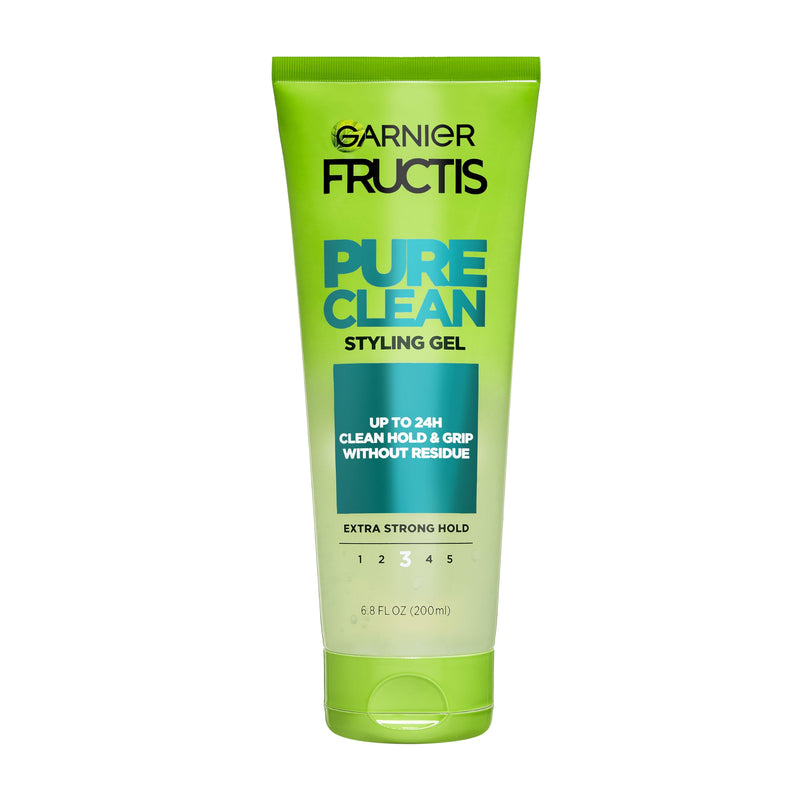 Garnier Fructis Pure Clean Styling Hair Gel, Extra Strong Hold for Up to 24HRs, Non-Flaking, Non-Sticky Formula with Aloe Extract, Made for All