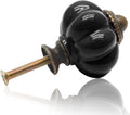 12pcs Black Pumpkin Knobs, Vintage Ceramic Cabinet Knobs | Dresser Knobs, Drawer Knobs, Door Knobs, Drawer Pulls, Dresser Handles with Mounting