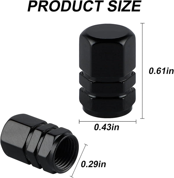 Aluminum Tire Stem Valve Caps Wheel Valve Covers Car Dustproof Tire Cap Cover Accessories, Universal for SUV, Car, Bike and Motorcycle, Hexagon