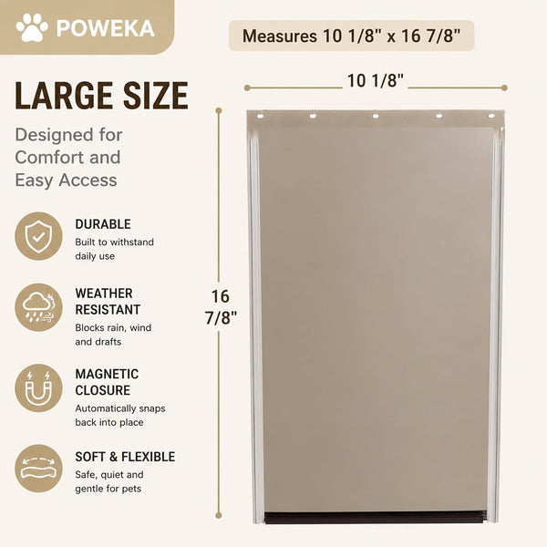 PAC11-11039 Pet Door Replacement Flaps for Dog and Cat, Doggie Replacement Flap Doors Compatible with Pet-Safes Freedom Doggie Doors, Large Size