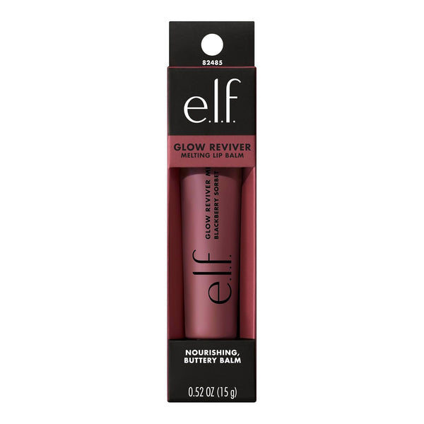 E.L.F. Glow Reviver Melting Lip Balm, Hydrating Tinted Lip Balm for a Glossy Finish & Soft, Supple Lips, Vegan & Cruelty-Free, Blackberry Sorbet