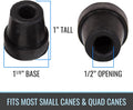 DMI Durable Replacement Quad Cane Tips, Extra Stability, No-Slip Grip, 1/2 Inch, FSA and HSA Eligible, (Pack of 4) Pack of 1