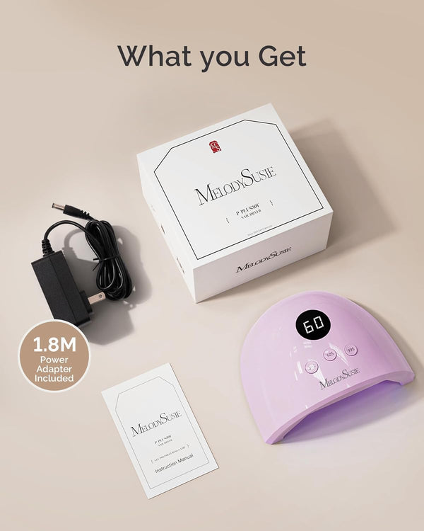 MelodySusie Compact Advanced UV LED Nail Lamp, P-Plus30F Nail Dryer with 3 Timers & Smart Sensor Cures All Gels, Especially Rhinestone Glue, Solid