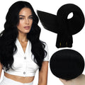 Full Shine Weft Hair Extensions Human Hair Jet Black Straight Human Hair Bundles For Women Sew In Hair Extensions Real Hair Weft Extensions Soft