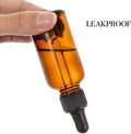 12 pcs, 1 oz Amber Dropper Bottles w/ 3 Stainless Steel Funnels & 1 Long Glass Dropper - 30ml Glass Bottles with Eye Droppers, Leakproof Essential