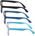 FANNYGO 3 Pack Kid Blue Light Glasses For Kids Girls Boys Computer Blue Light Kids Glasses Clear Glasses Age 3-9 (Black + Dark blue + Light blue)