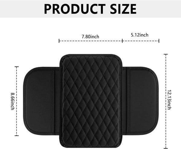 Upgraded Car Center Console Cover,Microfiber Leather Car Armrest Cover Cushion with 2 Storage Bags,Universal Car Armrest Storage Box Car Interior