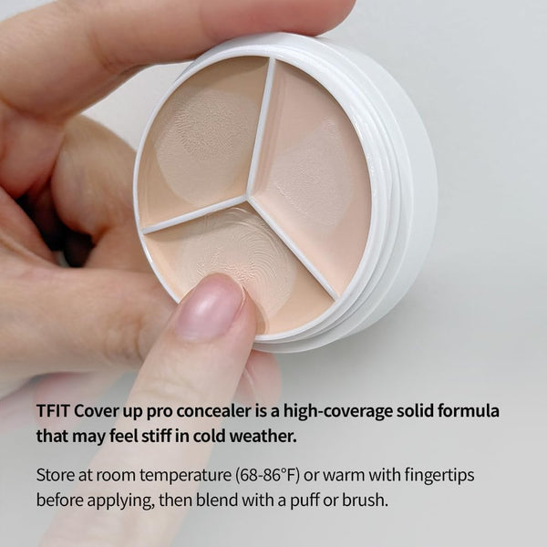 Multi-Use Pot Concealer - Triple Palette | High-Pigmented, Full Coverage & Crease-Proof | Korean Concealer for Dark Circles, Redness & Blemishes