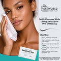World Amenities - Makeup Remover Wipes - Alcohol Free - Vitamin E Face Wipes for Sensitive Skin Comfort - Individually Wrapped - Travel Friendly
