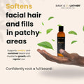 BASK & LATHER Beard Growth Oil, Frizz Free Hair Oil for Men Beard Care with Vitamins & Natural Ingredients to Hydrate, Smooth & Soften for Shiny,