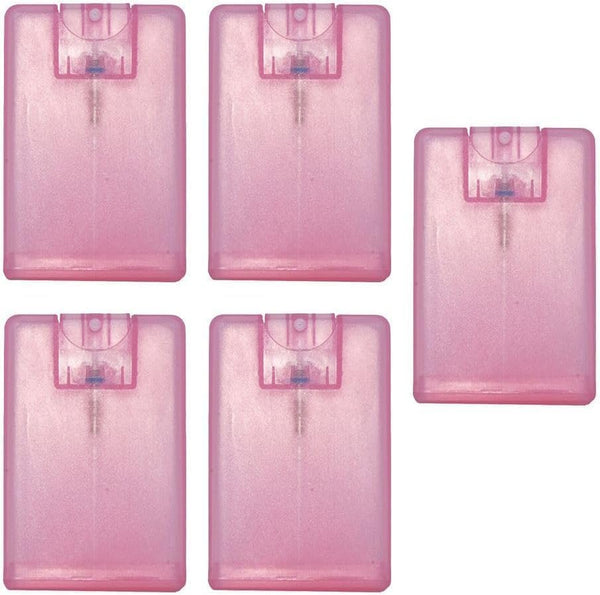 5Pcs PinkCard Type Spray Bottles Portable Fine Mist Spray Bottle Travel Bottle Refillable Cosmetic Spray Bottles for Women Beauty and Personal