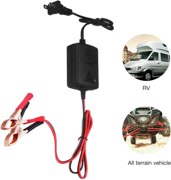 12V Sealed Lead Acid (SLA) Battery Charger 1000mA, Battery Charger Maintainer 12v Trickle Charger for Boats Motorcycles ATVs Riding Mowers & Car