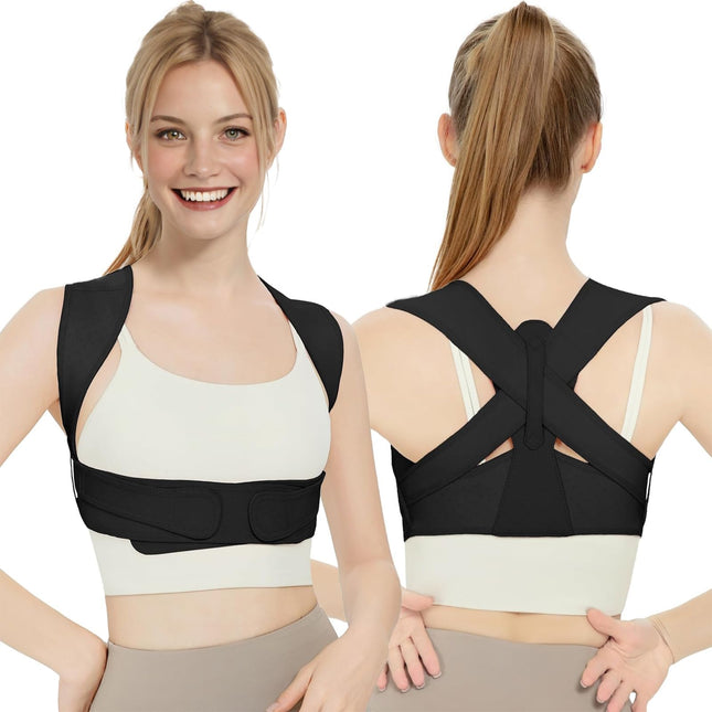 Back Brace Posture Corrector for Women, Upper Back Support Straps Straightener, Hunchback Improve Posture Correct-Should