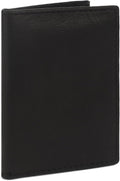Leatherboss Genuine Leather Small Slim Bifold Wallet | Credit, Debit, ID Card Holder | Compact & Stylish with Clear ID Windows | Gift for Men, Black