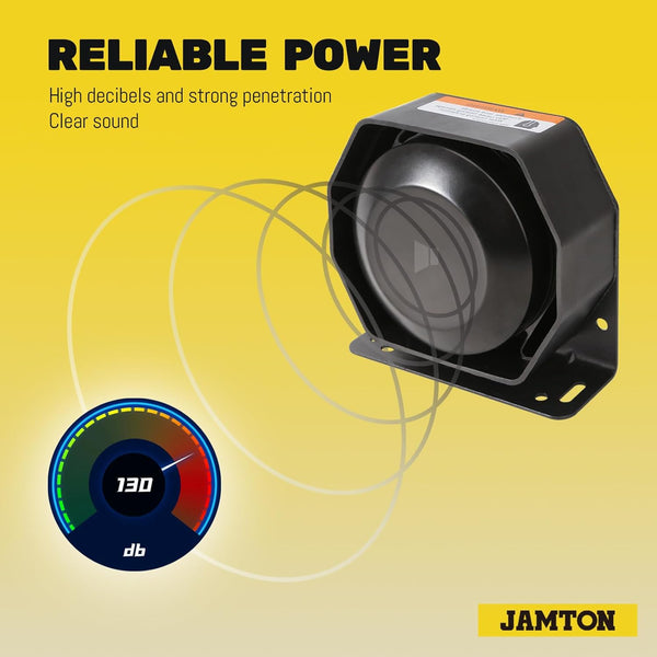 JAMTOM Compact High-Performance PA Siren Horn, 200W/8 Ohms Ultra Slim Sirens Speaker for Police, Ambulance, Engineer Vehicles (Capable with Any