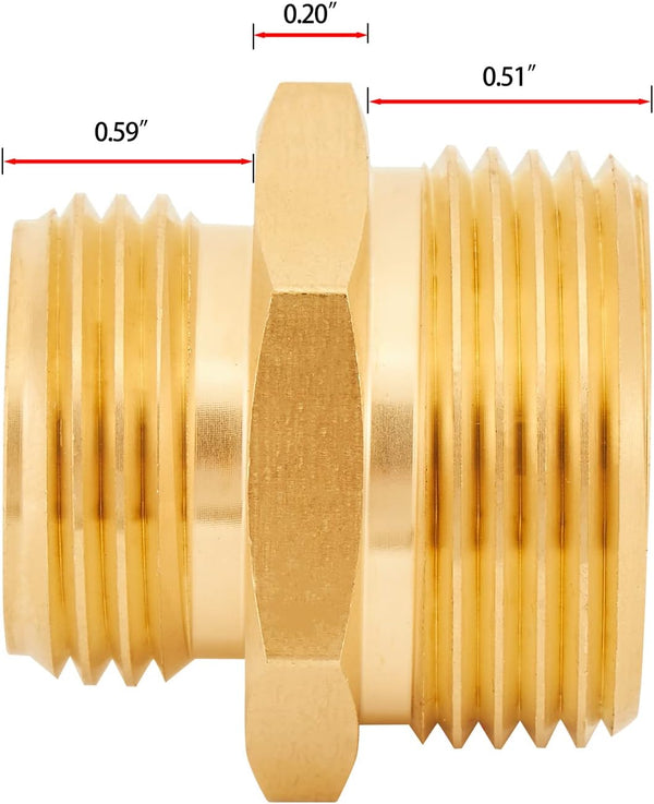 Brass Garden Hose Adapter, 3/4Ã¢ÂÂ GHT Male X 1Ã¢ÂÂ NPT Male Connector,Ght to NPT Adapter Brass Fitting,Brass Garden Hose to Pipe Fittings Connect