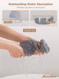 Hicober Microfiber Hair Towel Wrap for Women, Purple Blue Grey, 3-Pack Blue,grey,purple Large