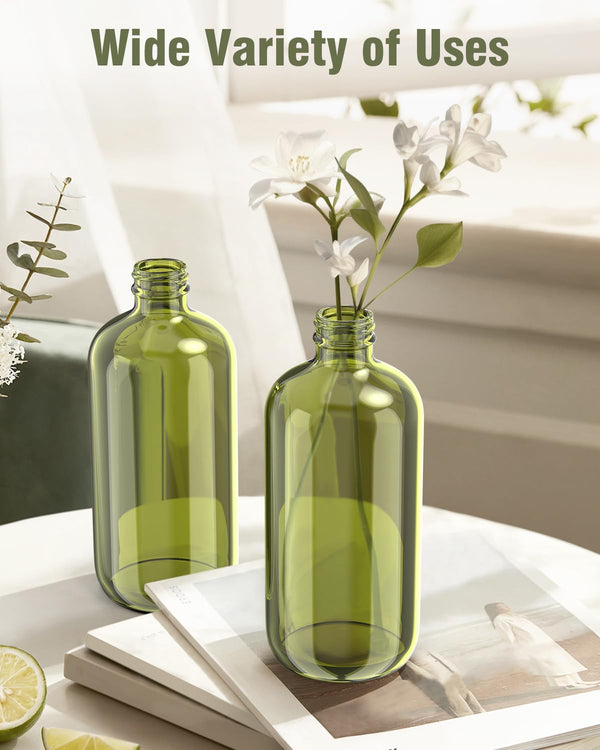 Glass Spray Bottle, Olive Green Glass Spray Bottle Set & Accessories for Non-Toxic Window Cleaners Aromatherapy Facial Hydration Watering Flowers