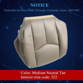 NLQR Front Driver Bottom Replacement Seat Cover Tan 522 & Foam Cushion Compatible with Chevy Silverado Avalanche GMC Sierra 2003 2004 2005 2006 2007