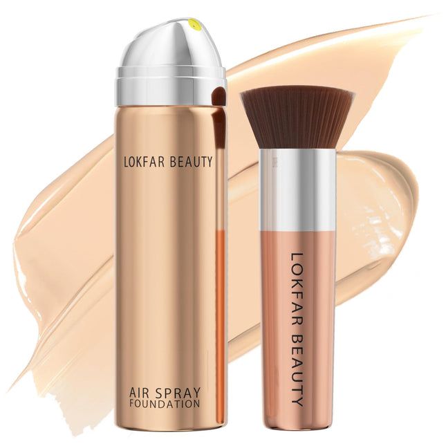 Airbrush Foundation Set with Soft Makeup Brush, [Light Weight], [Long Lasting], [Anti-Aging Ingredient], [Oil Control Fo