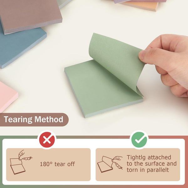 OSBOO Sticky Notes 3x3 Inch 8 Pack Vintage Colors, 80 Sheets/Pad