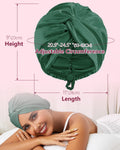 HFRHTGY Adjustable Silk Satin Hair Bonnet for Sleeping, Double Layer Hair Wrap Sleep Cap Turban for Women Men, Curly Straight Braid Unisex (Forest