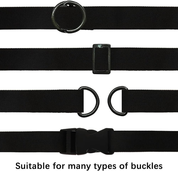 RETON Nylon Webbing Strap, 1 1/4 Inch Black Nylon Heavy Webbing Straps Durable Nylon Strap for Outdoor DIY Gear Repair, Backpack, Pet Collars,